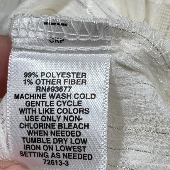 NWT Liz Claiborne Ivory Textured Semi‑Sheer Blouse – Long Sleeve, Plus Size 1X - Picture 14 of 16